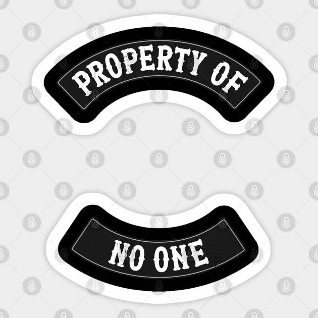 Property of No One Sticker by darklordpug